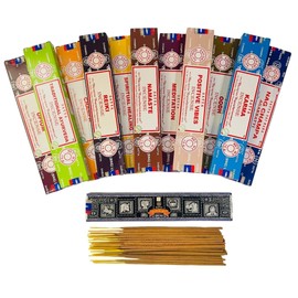 Satya Incense Sticks Nag Champa, Superhit, Namaste, Reiki, Meditation, Opium, Positive Vibes, Karma, Traditional Ayurveda, Spiritual Healing, Champa, Oodh|15grams x 12 Packs