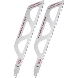 Caliastro 12-Inch Brick, Masonry, Porous Concrete, Engineered Stone Cutting Reciprocating Saw Blade - 2 Pack