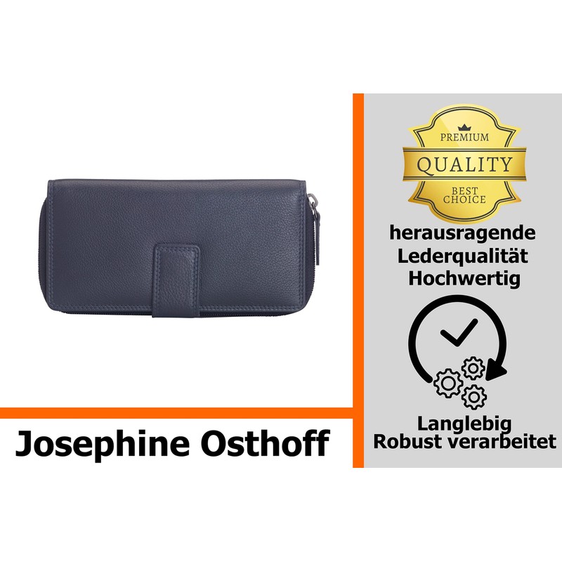 Josephine Osthoff Bremen Compact Genuine Leather Wallet with RFID Protection,