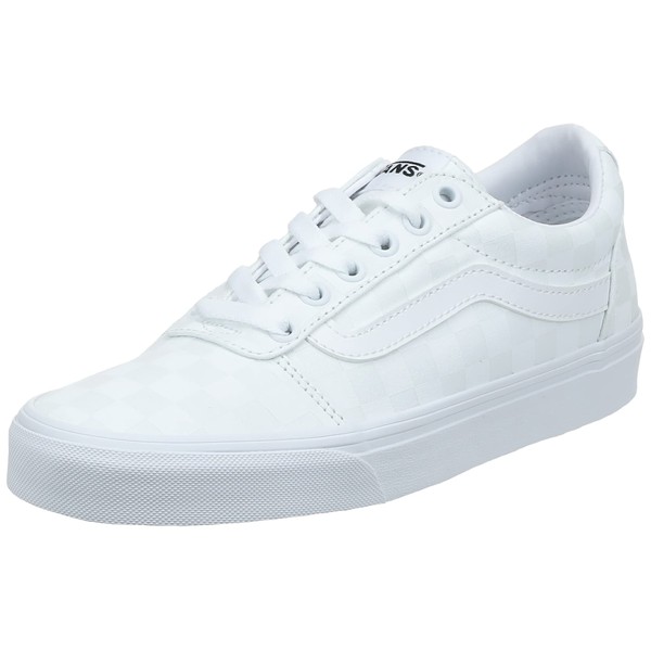 Vans Women's Ward Canvas Sneaker, White Checkerboard White White W51, 6