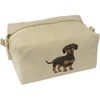'Dachshund' Canvas Wash Bag/Makeup Case (CS00022499)