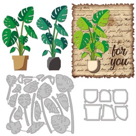 INFUNLY 24PCS Tropical Plant Cutting Dies Leaf Cutting Dies Metal Leaves Die Cuts for Card Making Plant Cutting Die Set for Scrapbooking Paper Craft Album Stamps DIY Decor