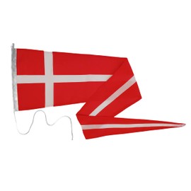 FLAGLY Premium Long Bunting Denmark 160 g/m² Fabric Weight, Robust and Weather-Resistant Ship Flag Cloth - Various Sizes - Denmark Pennant, Flagpole Accessories (30 x 150 cm)