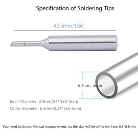 5Pcs Soldering Iron Tips, 900M Solder Tip Replacement, Solder Welding Replacement Tip Kit Use for Hakko, Radio Shack Solder Station etc (5PCS 900M-T-2C)