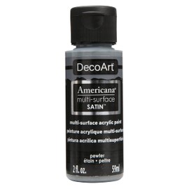 DecoArt Americana Multi Surface Satin Bottle Paint, Acrylic, Pewter, 3 x 3 x 7 cm (Pack of 1)