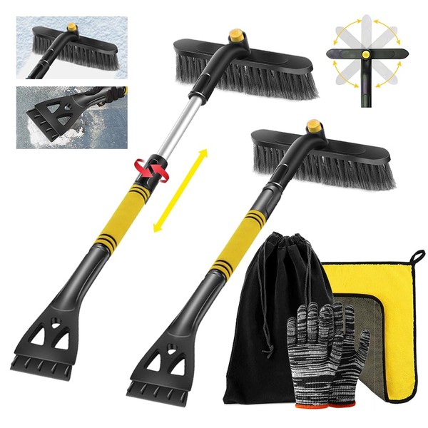 TUIBEIDAMAI Car Ice Scraper, Snow Brush, Telescopic Ice Scraper Car