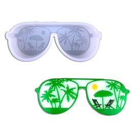 Duawenki Beach Coconut Sunglasses shape Car Freshie Silicone Mold for Making Soap Aroma Beads Car Freshie, Pendant, Candle, Resin