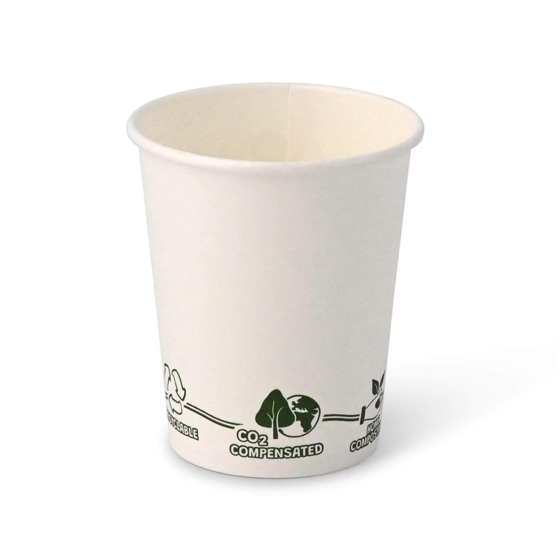 BIOZOYG Pack of 100 Coffee Cups Paper Cups 200 ml