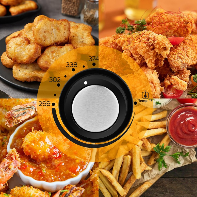 PUKOMC Electric Deep Fryer, 1.5 Liters/1.6 Qt. Oil Capacity, Small