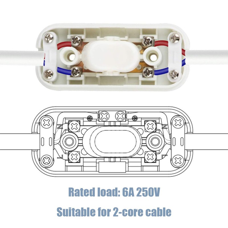 2 Pieces 6A Inline Switch Torpedo ON OFF Electrical Wire