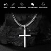 Eterjew S925 Sterling Silver Cross Necklace for Men Women 22