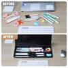 SELEAD Desktop Glass Whiteboard with Organizer, Markers, Eraser - Dry