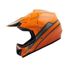 1Storm Youth Motocross Helmet BMX MX ATV Dirt Bike Go Kart Kids Helmet Spider Orange