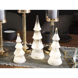 Kierinki Decorative Christmas Tree with LED Lighting Set of 3 White