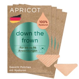 APRICOT® Face Patches "Down the Frown" - Duo Pack with 4 x 24 Pieces Mini Pack, Facial Patches with Hyaluronic - Anti Wrinkle Face Plasters Against Forehead and Anger Wrinkles, Made in Germany
