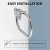 WZRUA Adhesive Towel Holder for Bathroom Brushed Nickel No Drill