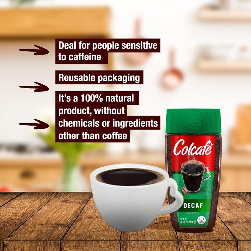 Colcafé Instant Decaf Coffee Jar | Same Great Taste, No