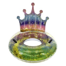 Poolmaster Inflatable Swimming Pool Float Inner Tube, Rainbow Glitter Tiara