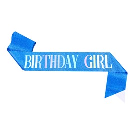 Blue Birthday Sash for Women and Girls - Birthday Girl Decorations and Straps