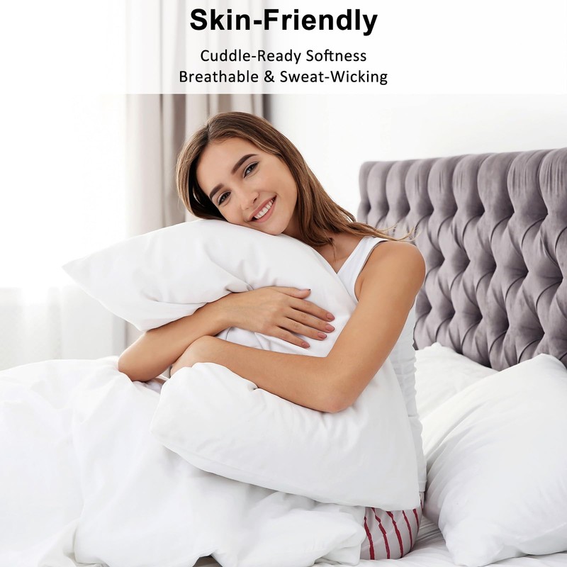 Lirex Queen Pillow Cases Set of 2, 300 Thread Count