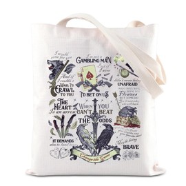 Fantasy Crows Novel Merchandise Tote Bag Ketterdam Crow Club Shoulder Bag NMNF Gift Shadow And Bone Gift For Bookish Bookworm, Beat Odds Tragetasche, 35*40cm