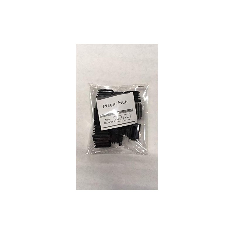 Rectangle Black Plastic Plug End Cap - 1" x 1/2”