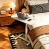 Saifu Adjustable Overbed Table, 23.6"x15.8", Height 25"-38.6", White
