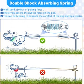 HaiYUAN Dog Tie Out Cable 10/15/20/25/30FT Dog Run Cable Rosy Pink/Blue/Purple/Silver/Red/Green/YellowTie Out Cable for Large Dogs Heavy Duty for Outside Hold Large Dogs Up to 250LBS