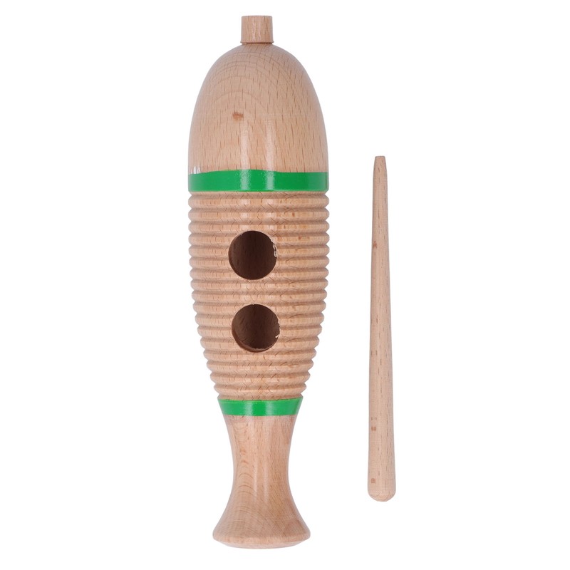 Wood Guiro Children Cute Fish Shaped Guiro Percussion Instrument Educational