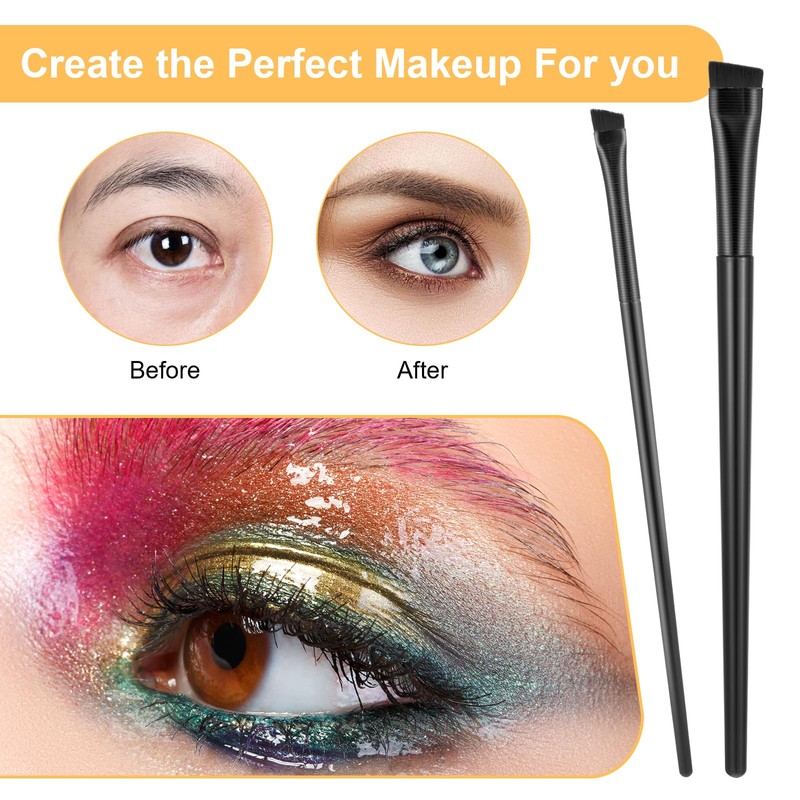 20 Pcs Angled Eyebrow Eyeliner Brush Eyebrow Brush Flat Eyebrows