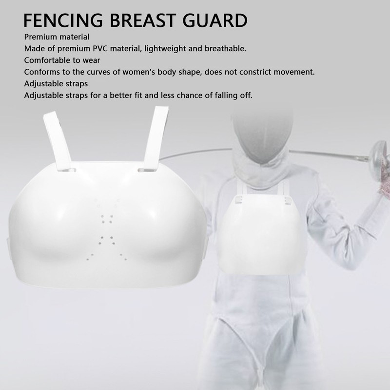 Fencing Sport Chest Guard PVC Adjustable Strap Fencing Women Breast
