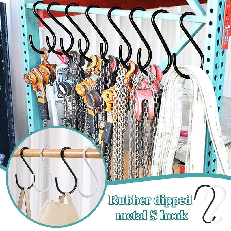 6 Pieces of S-Shaped Hooks, Metal Hooks, Coat Hooks, Kitchen