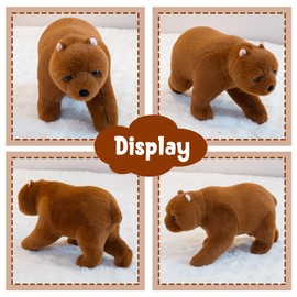 EEYQR Stuffed Animals Bear – 15.5 x 8.5 Inch – Brown Walking Pose Bear – Realistic Stuffed Bear Decor – Plush Bear Gift for Kids and Adults – Wildlife-Inspired Animal Decoration