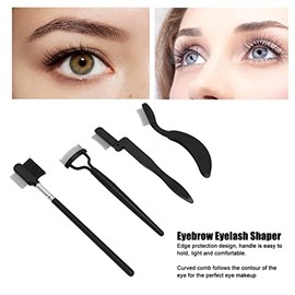 Peine de Pestañas 4 en 1 Plegable para Pestañas y Cejas con Separador de Rímel y Cepillo de Aseo de Dientes de Metal