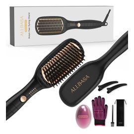 ALLBASA Professioneller Haarglätter mit Glätteisen für Haare, 4 Temperatureinstellungen, 140 ℃ - 200 ℃, 30 S Heizung, negative Ionen-Glätteisen, für alle Haartypen (goldfarben)