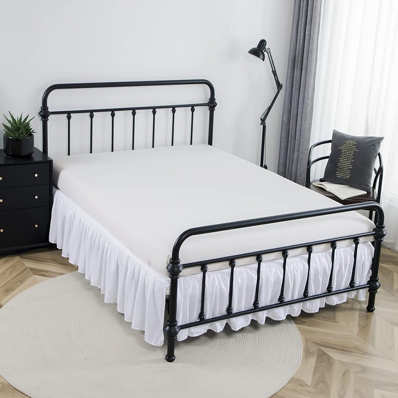 xuan dian Bed Skirt Ruffled Bed Skirt with Split Corners,