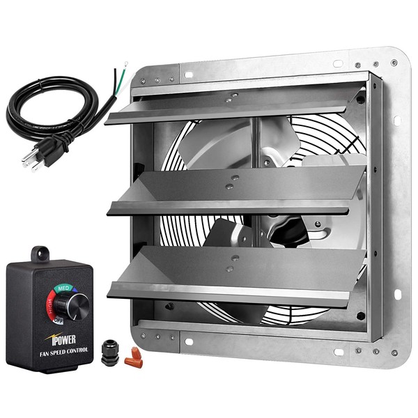Simple Deluxe 12 Inch Wall Mounted Shutter Exhaust Fan with