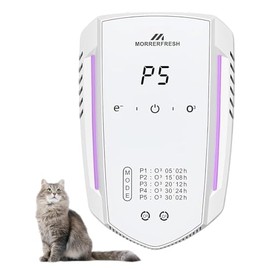 Cat Litter Deodorizer & Pet Odor Eliminator for Home, Ozone Air Purifier Plug in for Strong Dog Poof, Litter Box Deodorizer with 5 Mode for Smoke, Wardrobe, Garage, Car