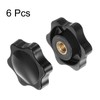 HARFINGTON 6pcs Star Knobs M6 Female Thread 38mm 6-Point Plastic