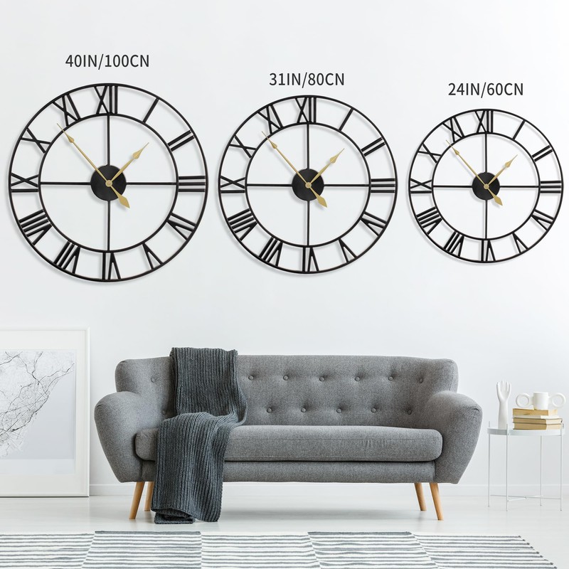 LEIKE 80CM Extra Large Wall Clock - 31" Oversize Modern