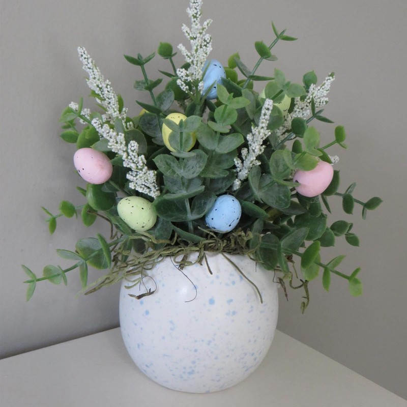 24pcs Speckled Easter Eggs, Vase Bowl Filler Ornaments Pastel Plastic