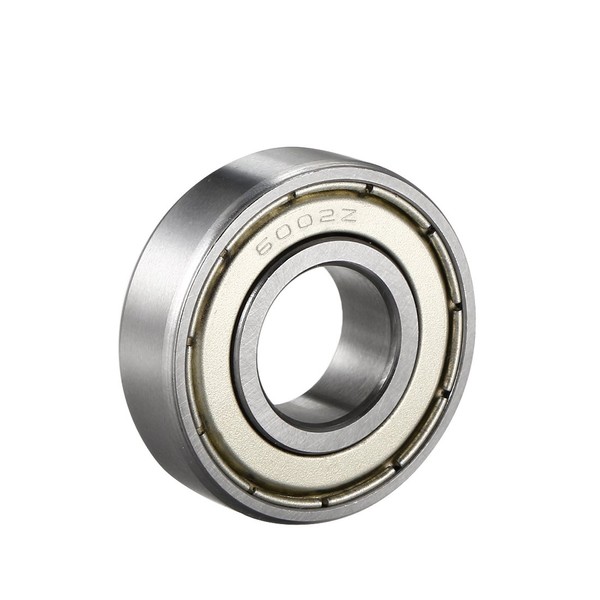 sourcing map Deep Groove Ball Bearing 6002Z Single Shield Chrome