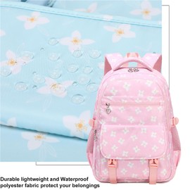 Joyfulife Floral Backpack for Girls Backpack with Lunch Box Kids Backpack Elementary Bookbags Primary Middle School Bags for Teens 3 in 1 School Backpack Set