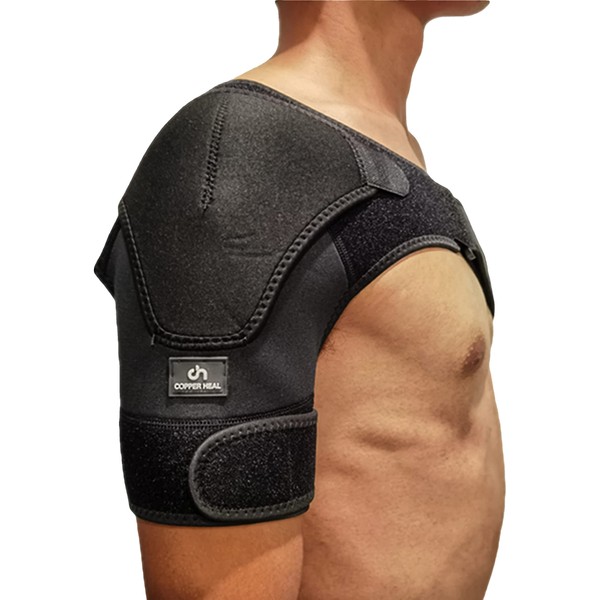 COPPER HEAL – Shoulder Brace Adjustable Compression Sleeve Torn Rotator Cuff Men Women Stability support Immobilizer wrap Tendonitis Dislocation Bursitis AC Joint Pain Relief Dislocated Strap