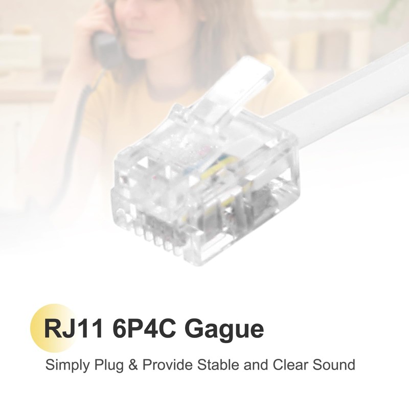 sourcing map 4 Pack Phone Jack Splitter, RJ11 6P4C Telephone