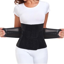 MAMODY MAMODY Postpartum Belly Band C Postpartum Belly Wrap, Abdominal Binder Post Surgery C-section Recovery Support Belt (Midnight Black, S/M)
