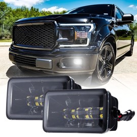 XPCTD - Luces antiniebla LED mejoradas compatibles con Ford F150 2015-2020 2017-2018 Ford F250 Super Duty LED IP67 impermeable, 36 W 4 pulgadas, montaje de luces LED de conducción 1 par, color negro