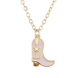 Boot Necklace Preppy Necklace Trendy Western Necklace for Women Gold Hat Pendant Necklace Christmas Jewelry Gift for Her