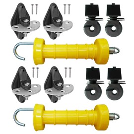 QMARK Electric Fence Gate Handle Set with 2 Handles, 4 Anchors and 4 Insulators