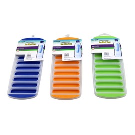Silicone Narrow Ice Stick Cube Trays with Easy Push and Pop Out for Water and Sport Bottles Fruit Juice Set of 3 Multicolor